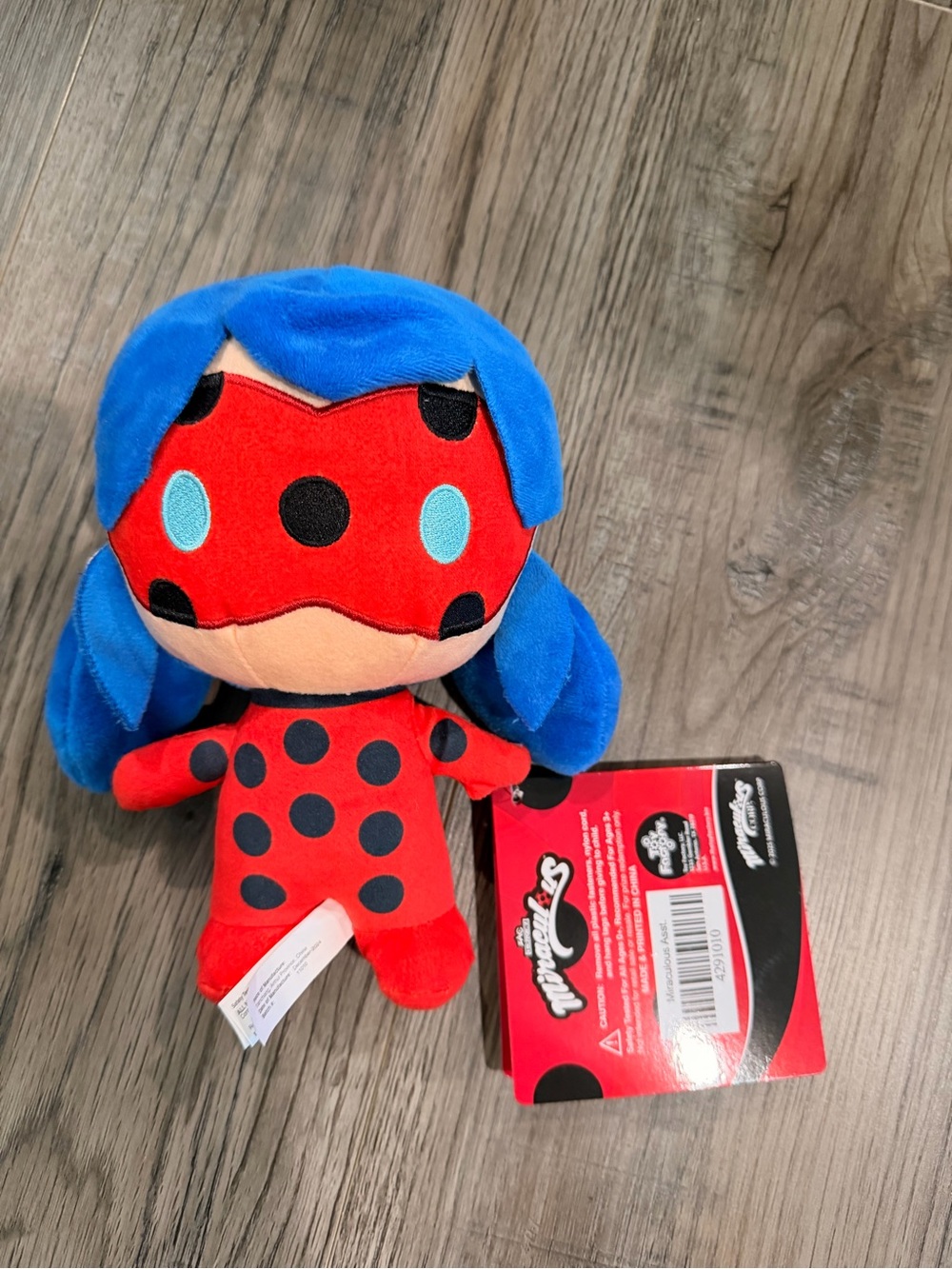 Plush Ladybug-Themed Soft Doll - Red & Blue Kids Toy
